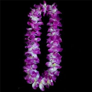Purple Hawaiian Flowered Party Lei