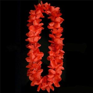 Red Hawaiian Flowered Party Lei