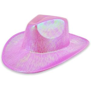 Light Pink Metallic Opal Holographic Cowboy Hat