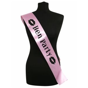 Light Pink 'Hen Party' Sash With Lips