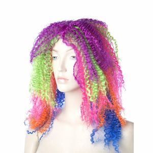 Long Multi-Coloured Afro Wig