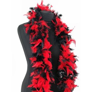 Luxury Mixed Red & Black Feather Boa – 80g -180cm