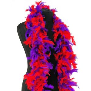 Luxury Mixed Red & Purple Feather Boa – 80g -180cm