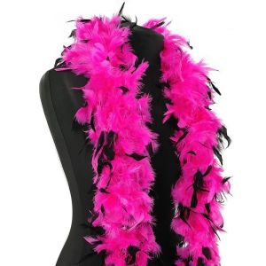 Luxury Pink Feather Boa with Black Tips 80g -180cm