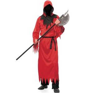 Hooded Red Fiend Halloween Fancy Dress Costume