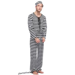 Male Runaway Prisoner Fancy Dress Costume UK XL