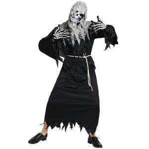 Male Skeleton Warrior Pirate Halloween Fancy Dress Costume – One Size