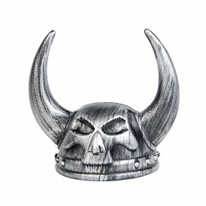Metallic Affect Thor God of Thunder Viking Helmet - Silver
