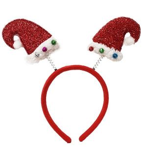 Mini Glitter Santa Hats Head Bopper Headband 