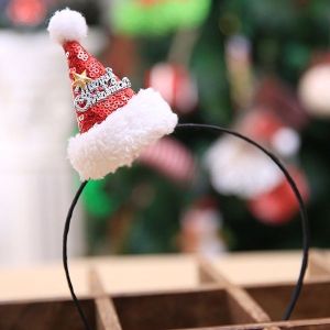 Mini Sequined Santa Hat with Merry Christmas Banner Headband
