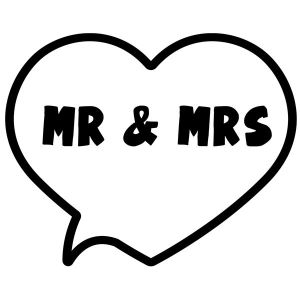 'Mr & Mrs' Valentine Heart Speech Bubble Photo Booth Prop