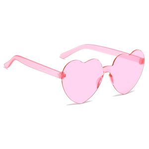 Heart Shaped Transparent Candy Coloured Party Glasses - Light Pink
