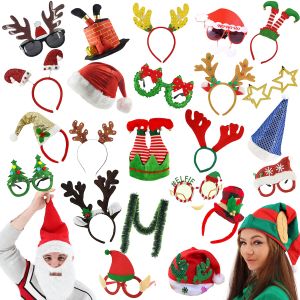 Pack Of 25 High-Quality Mixed Christmas Photobooth Props - Hats, Headbands & Glasses