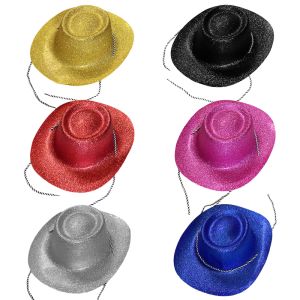 Pack of 6 PVC Glitzy Cowboy Hats