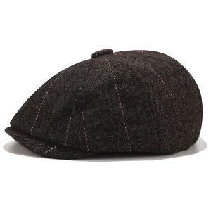 Peaky Shelby Baker Boy Flat Cap – Black Tweed