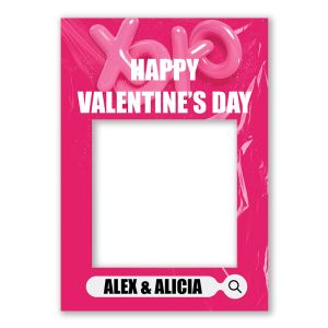 CUSTOM Hot Pink and White Modern Bold Valentine's Fully Printed Posing Frame – No. 059