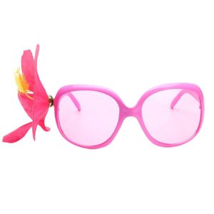 Tropical Pink Hibiscus Flower Party Glasses