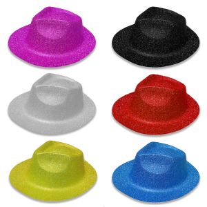 Pack of 6 PVC Glitzy Gangster Hats