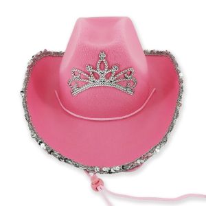Western Style Cowboy & Cowgirl Hats - Pink Princess Silver Tiara