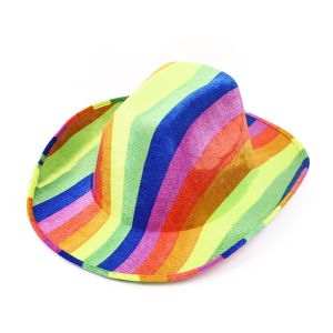 Western Style Cowboy & Cowgirl Hats - Rainbow Multi-Coloured