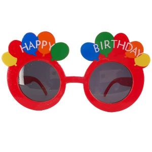 Red Happy Birthday Rainbow Balloon Birthday Glasses