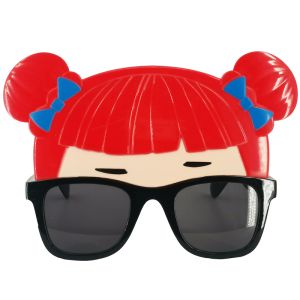 Red Hair With Blue Bows Girl Sunglasses