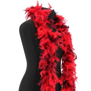 Luxury Mixed Red & Wine Red Feather Boa – 80g -180cm