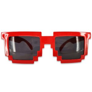 Red Mosaic Pixel Cool Sunglasses