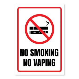 No Smoking No Vaping  Warning Sign - Durable, Rust-Free, Weatherproof PVC - Indoor & Outdoor Use - No.146, 147, 148