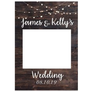CUSTOM Rustic Wood with Fairy Lights Fully Printed Posing Frame