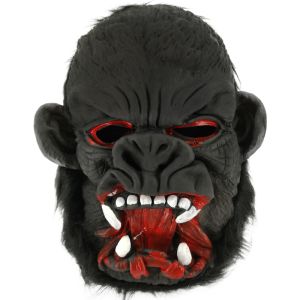 Scary Crazed Gorilla Full Head Halloween Rubber Mask