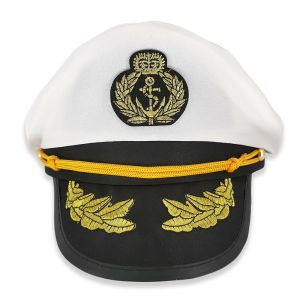 Captain Party Hats for Hen, Stag & Festival Fun - White Nautical Captain Hat