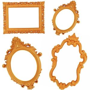 Set of 4 Golden Antique Style Posing Frames