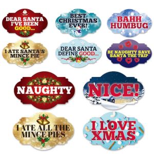 Set of 5 PVC Double-sided Xmas Photo Booth Props Pack 4