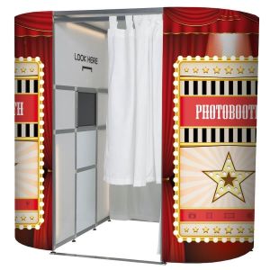 Circus Red Curtain Showbiz Photo Booth Panel Skins
