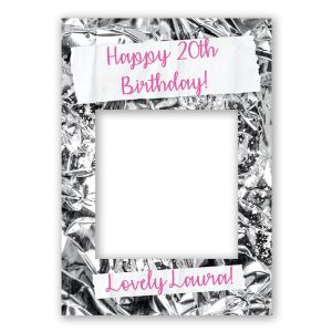 CUSTOM Silver Foil Sparkle Birthday Fully Printed Posing Frame – No. 071