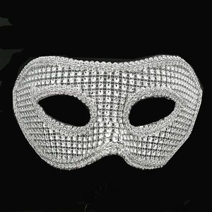 Classic Style Silver Diamante Masquerade Mask