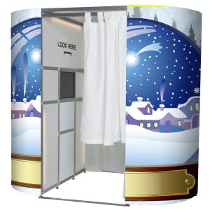 Snow Globe Christmas Scene Photo Booth Panels Skins