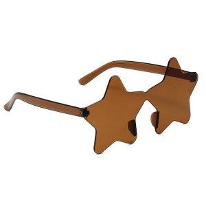 Star Shaped Transparent Candy Coloured Party Glasses - Dark Brown