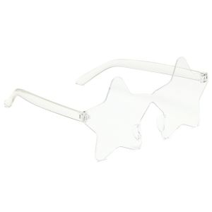 Star Shaped Transparent Candy Coloured Party Glasses - Clear