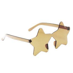 Star Shaped Transparent Candy Coloured Party Glasses - Light Brown