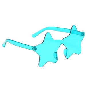 Star Shaped Transparent Candy Coloured Party Glasses - Sky Blue