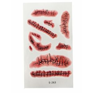 Stitched Wounds Temporary Tattoo Pack- S-263