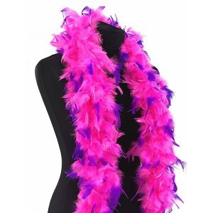 Luxury Pink Feather Boa with Purple Tips 80g -180cm