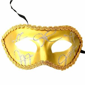Shiny Venetian Gold with Silver Detail Masquerade Mask 