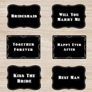 Vintage Wedding Photo Booth Prop Pack of 6