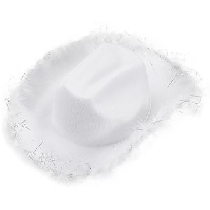 Western Style Cowboy & Cowgirl Hats - White Feather Trim