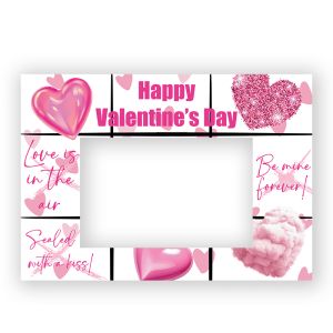 CUSTOM White Tic Tac Toe Valentine's Day Fully Printed Posing Frame – No. 076