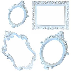 Set of 4 white Antique Style Posing Frames
