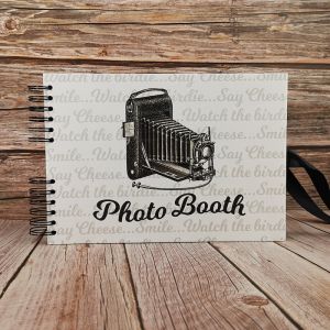 Good Size, White Photo Booth Style Guestbook with 6x4 Landscape Slip-in Pages 